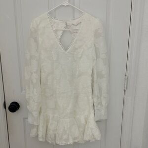 Chic Ivory Floral Mini Dress